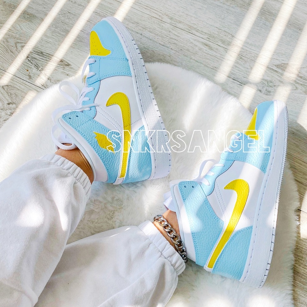 Nike custom air jordan 1 mid sneakers - Picture 1 of 2
